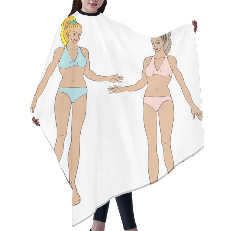 Personality  Woman In Bath Suit Hair Cutting Cape