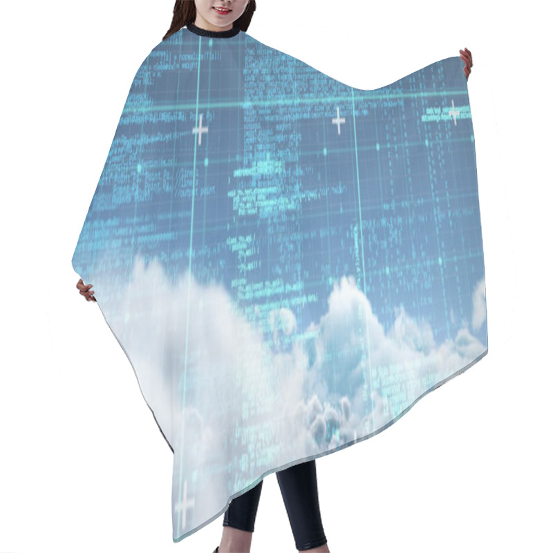 Personality  Composite Image Of Blue And Grey Matrix And Codes Hair Cutting Cape