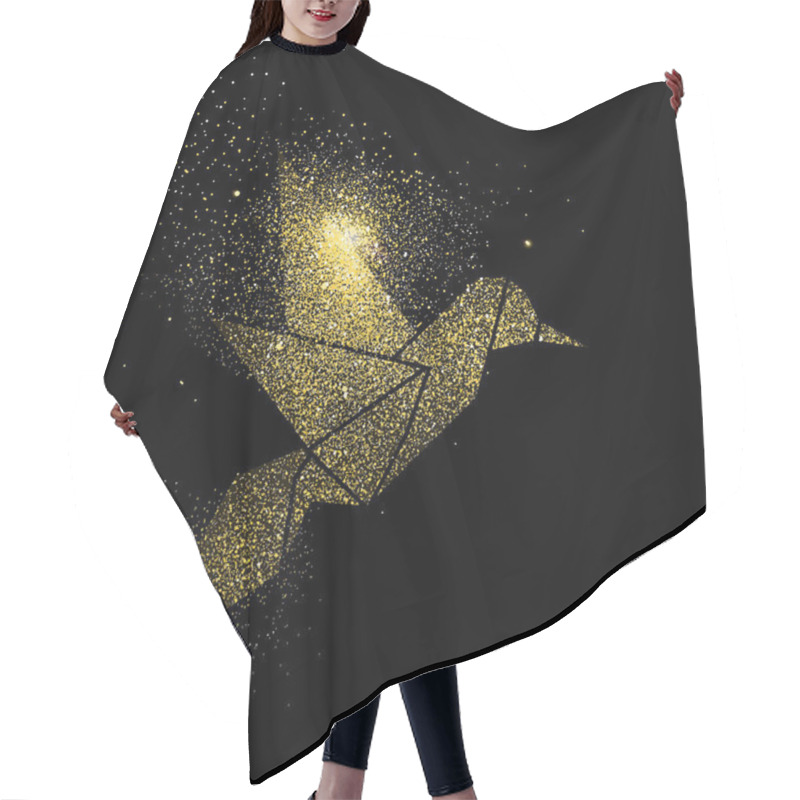 Personality  Bird Gold Glitter Art Concept Symbol Illustration Hair Cutting Cape