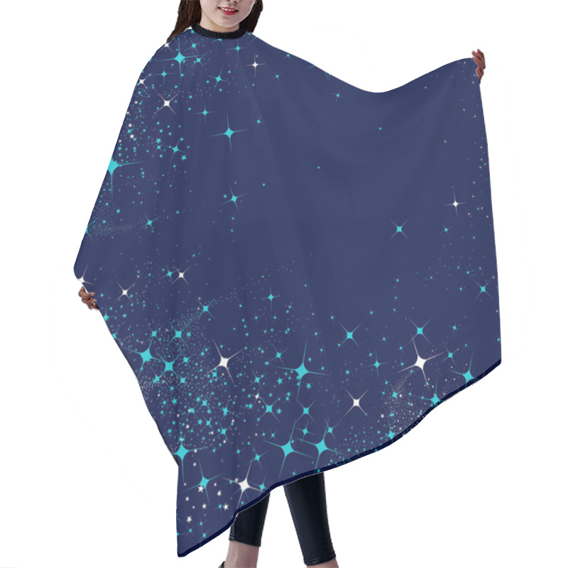 Personality  Blue Abstract Background Designed With Stars And Sparkles  Hair Cutting Cape