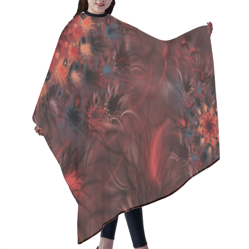 Personality  Abstract Flower Fractal Background Hair Cutting Cape