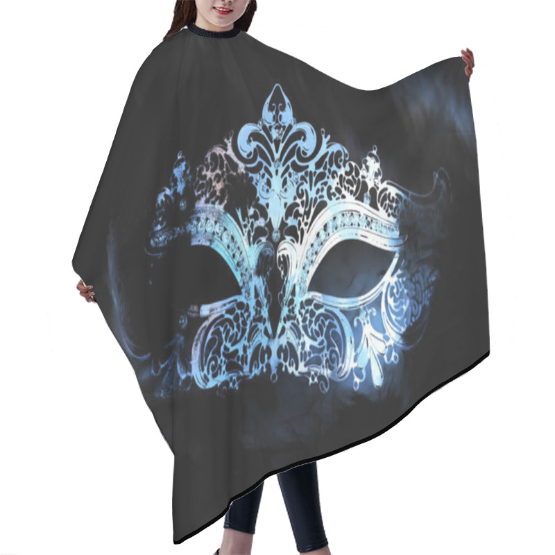 Personality  Beautiful Decorative Venice Style Mask With Filigrane Linear Ornaments. Graphic Effect Hair Cutting Cape