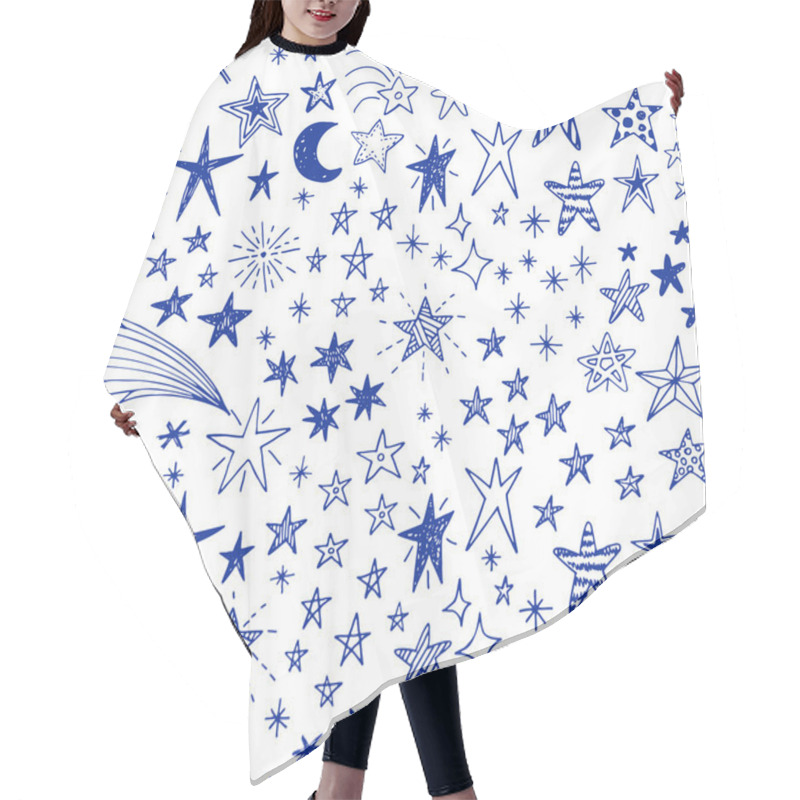 Personality  Hand Drawn Doodle Stars Hair Cutting Cape