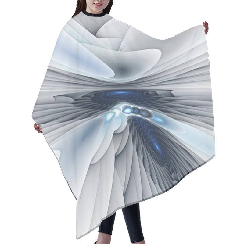 Personality  Horizontal Fractal Blue On The White Background Hair Cutting Cape