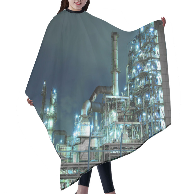 Personality  Petrochemical Plant At Night Hair Cutting Cape