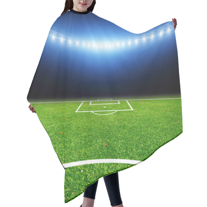 Personality  Soccer Stadium With Thw Lights Hair Cutting Cape