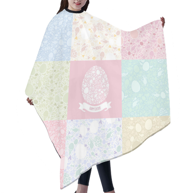 Personality  Eight Versions Easter Seamless Pattern In Pastel Shades Hair Cutting Cape