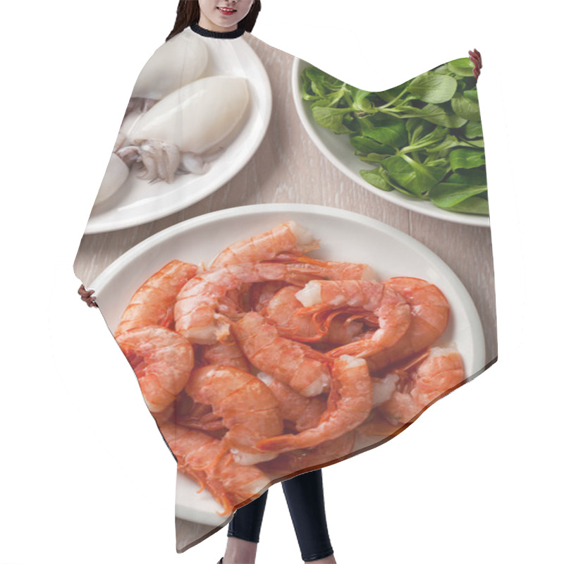 Personality  Raw Shrimps And Cuttlefish Hair Cutting Cape