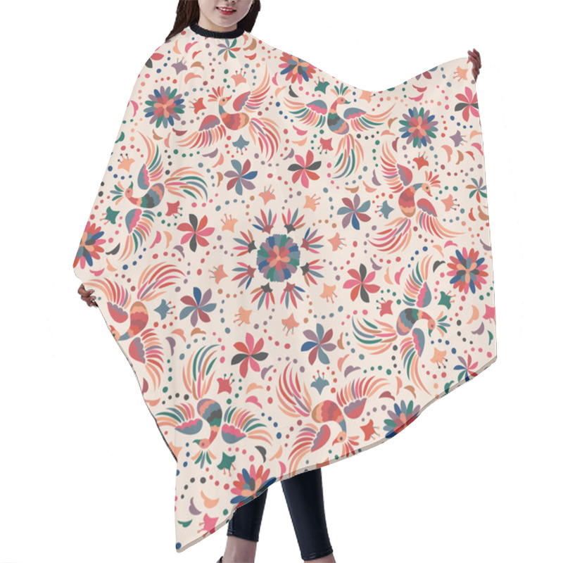 Personality  Mexican Embroidery Seamless Pattern Hair Cutting Cape