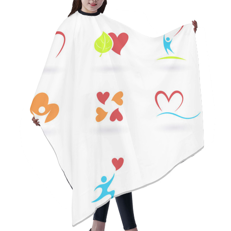 Personality  Cardiology, Heart And Icons Collection Hair Cutting Cape