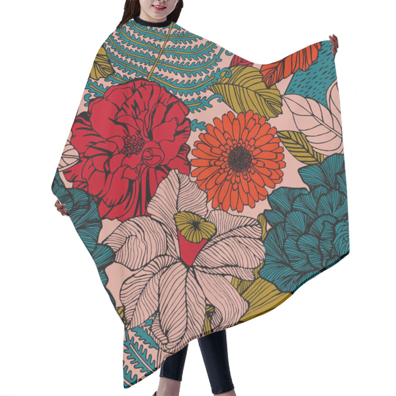 Personality  Bright Tropical Background With Exotic Plants.  Hair Cutting Cape