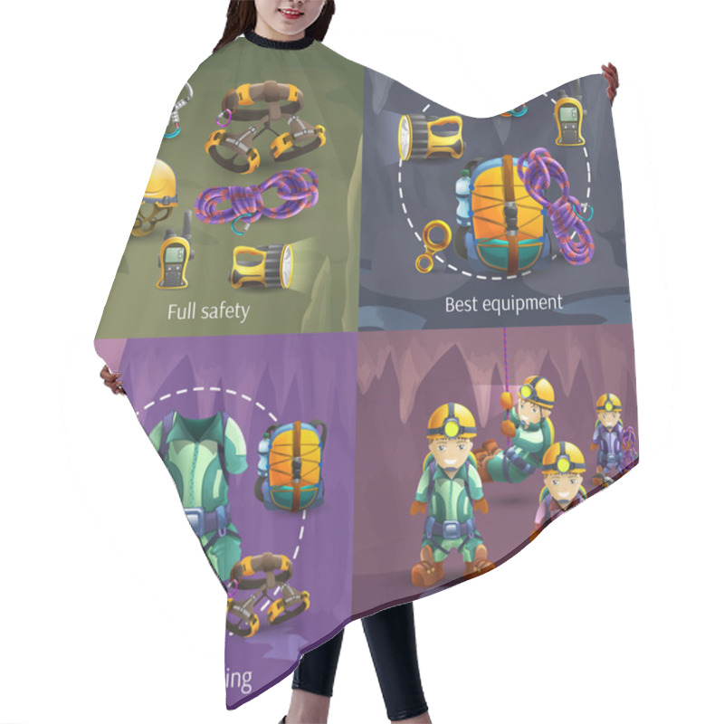 Personality  Speleology 4 3d Icons Square  Banner Hair Cutting Cape