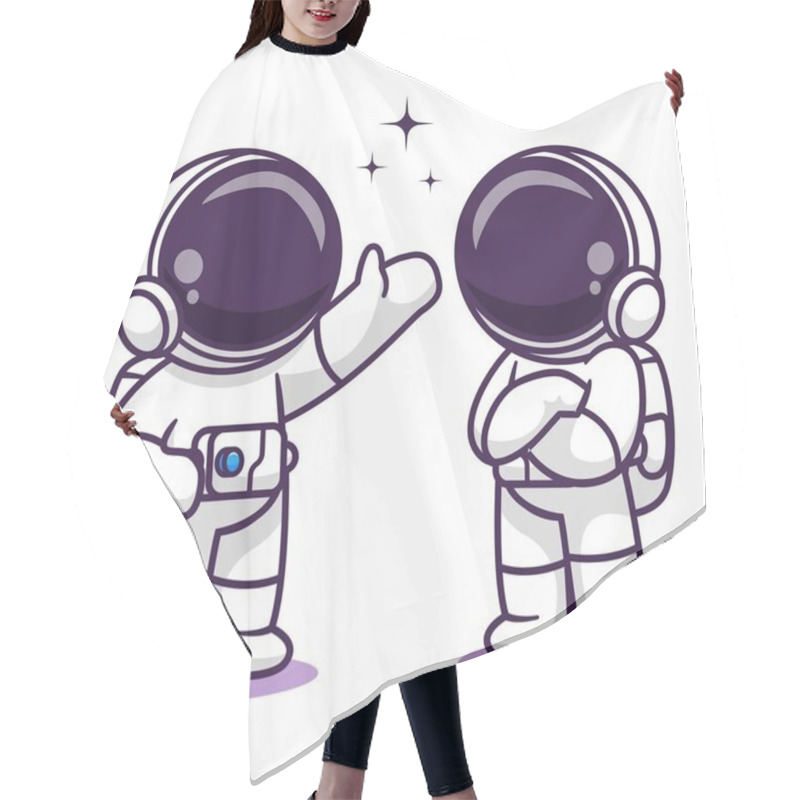 Personality  Cute Astronaut Themed Vector Design Suitable For A Children's Book Cover Hair Cutting Cape