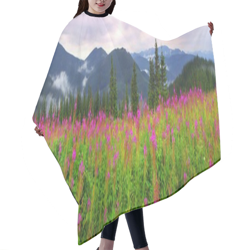 Personality  Blooming Flowers Willow-herb After Rain Hair Cutting Cape