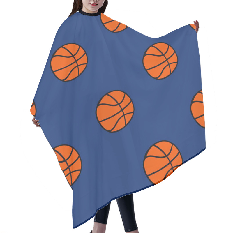 Personality  Basketball Seamless Doodle Pattern Hair Cutting Cape