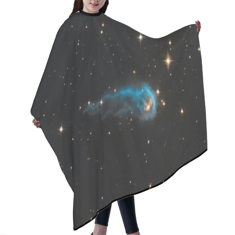 Personality  A Stunning View Of A Cosmic Nebula With Bright Blue Hues And Distant Stars. Hair Cutting Cape