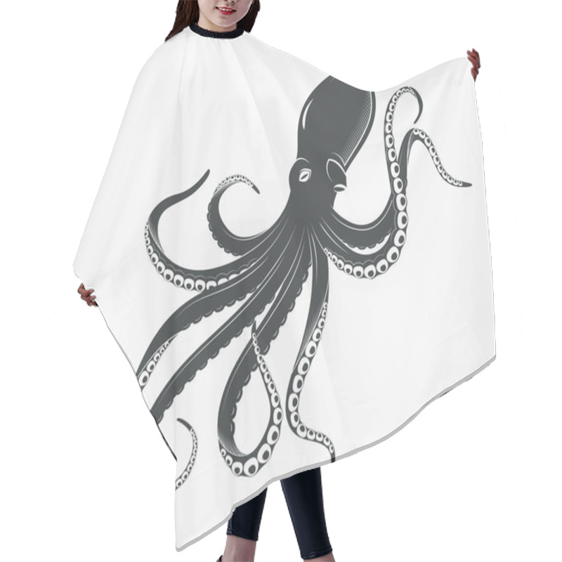 Personality  Octopus Or Cuttlefish, Underwater Spineless Mollusk Hair Cutting Cape