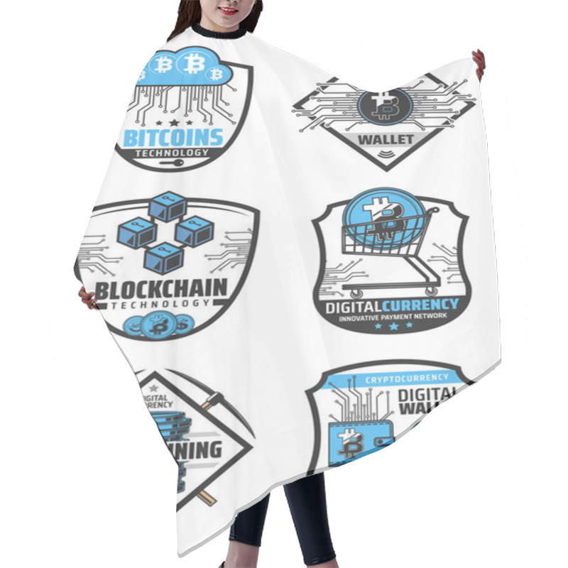 Personality  Digital Money And Cryptocurrency Vector Icons Hair Cutting Cape