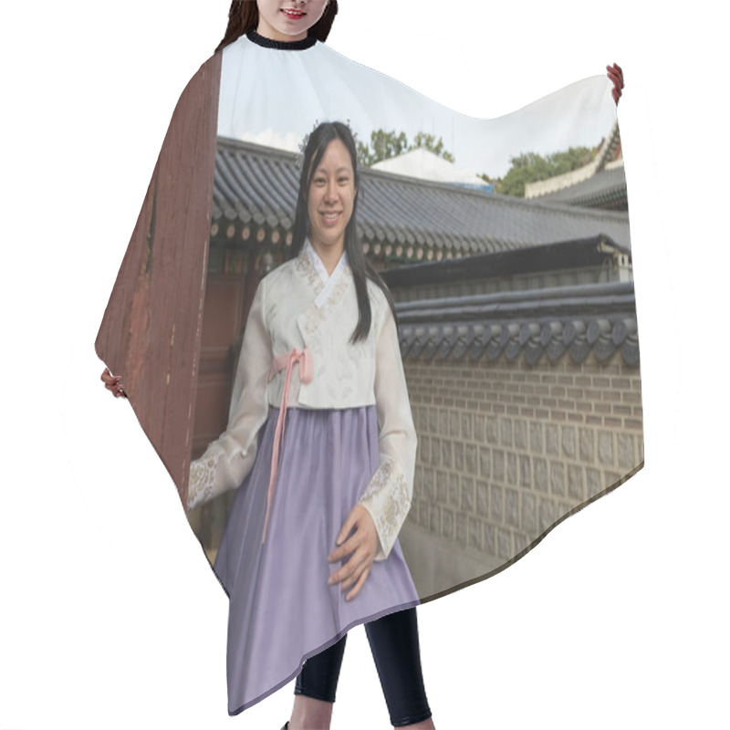 Personality  Women Wearing Traditional Hanbok Costume At Deoksugung Palace, Traditional Palace Architecture In Seoul, South Korea Hair Cutting Cape