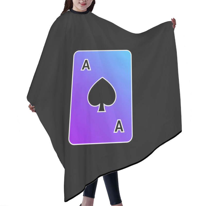 Personality  Ace Of Spades Blue Gradient Vector Icon Hair Cutting Cape