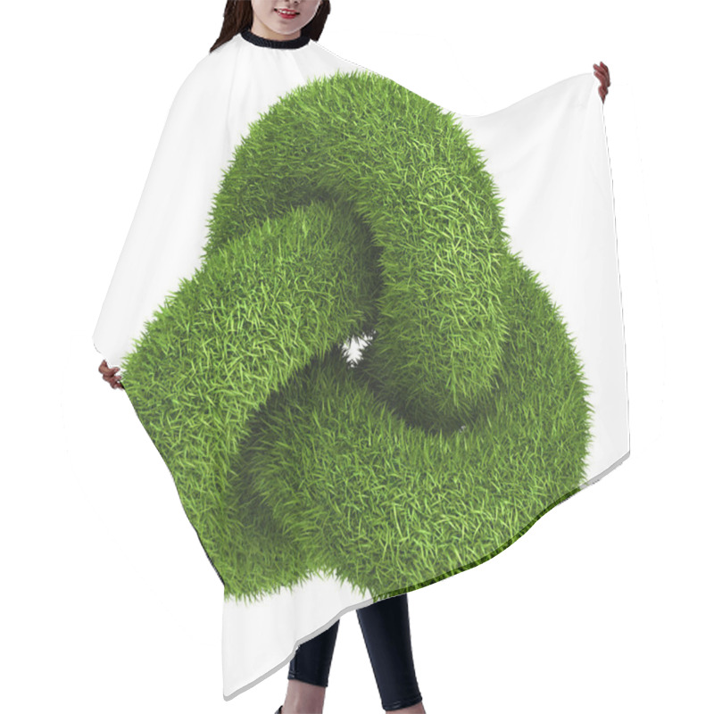 Personality  Green Grass Abstract Knot Logo Hair Cutting Cape