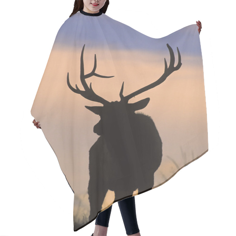 Personality  Bull Elk In Sunset Hair Cutting Cape