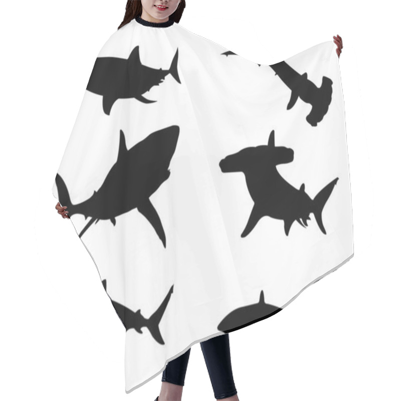 Personality  Image Of Shark Silhouette. Hair Cutting Cape