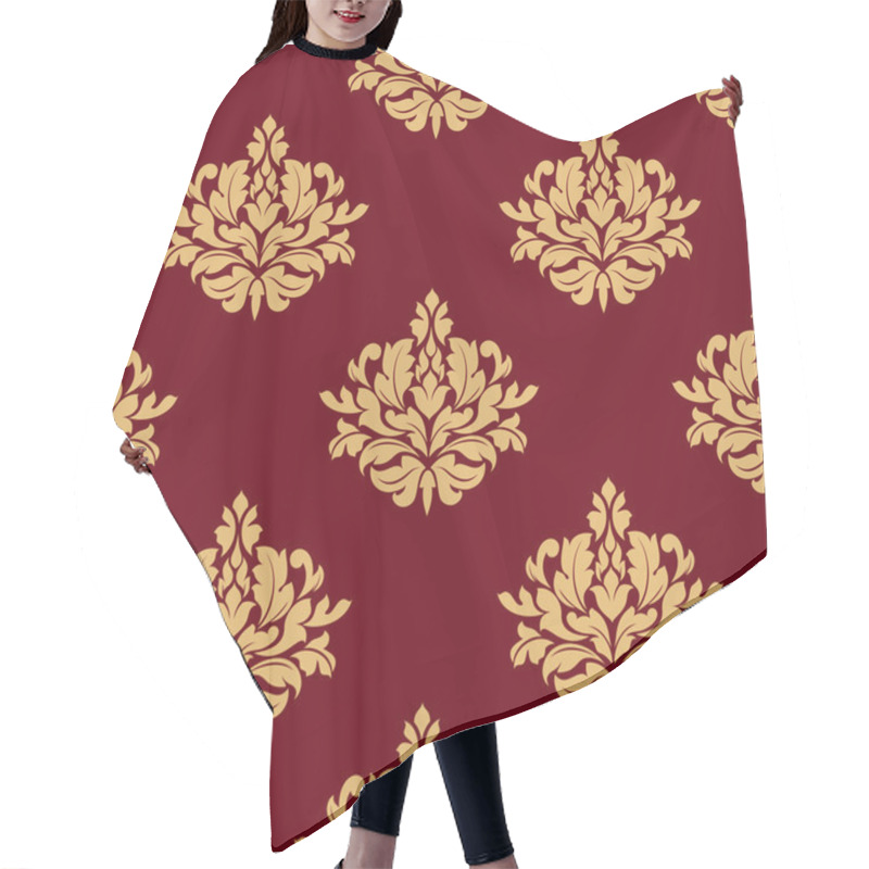 Personality  Pretty Maroon Damask Style Floral Design Hair Cutting Cape