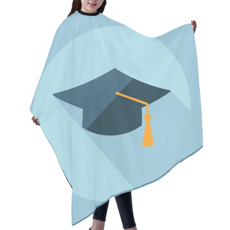 Personality  Flat Modern Design With Shadow Square Academic Cap Hair Cutting Cape