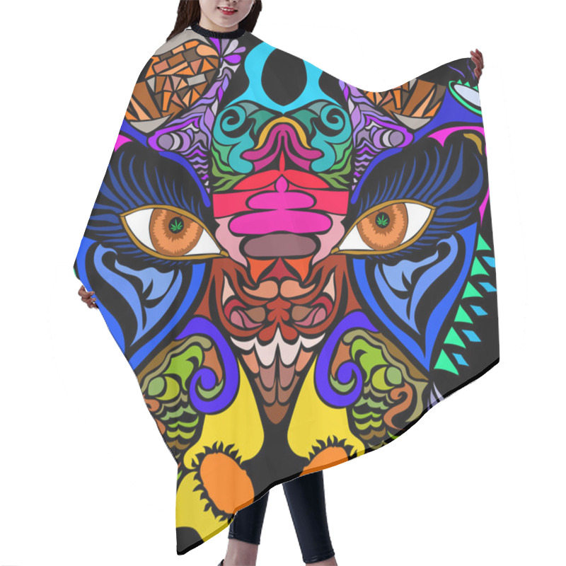 Personality  Vector Image Of State Of Mind In Abstract Style, Done In A Slightly Psychedelic Manner Hair Cutting Cape