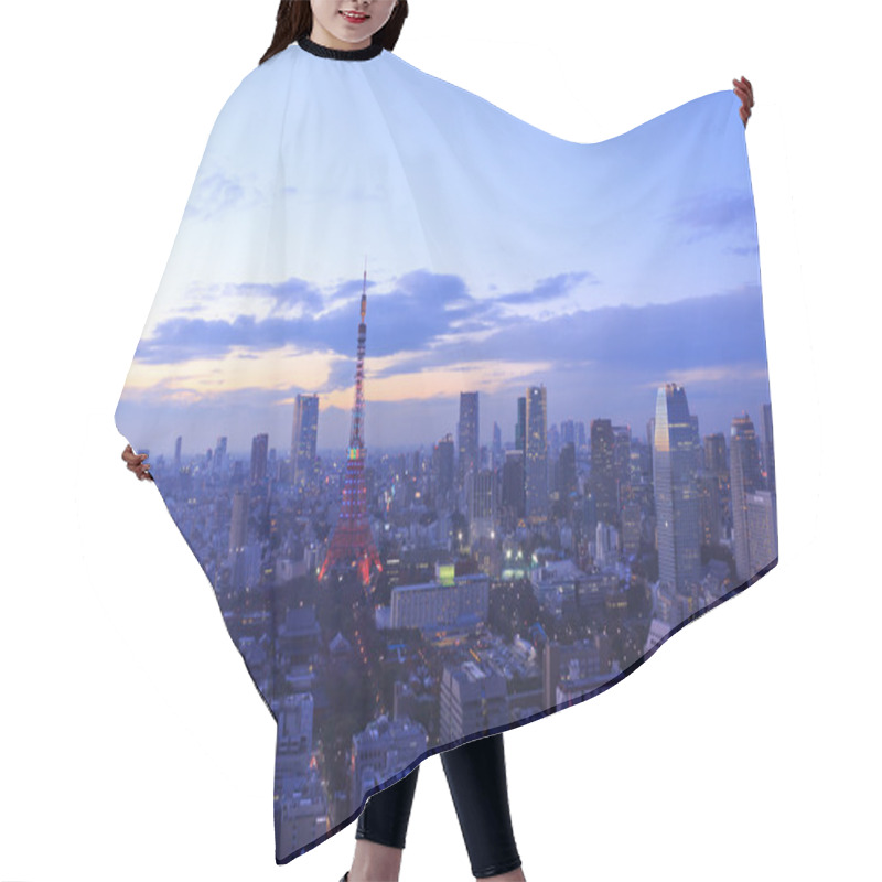 Personality  The City Of Tokyo And Tokyo Tower Olympic Illumination Hair Cutting Cape