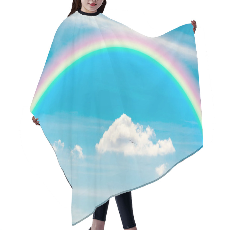 Personality  Rainbow And Clouds Hair Cutting Cape