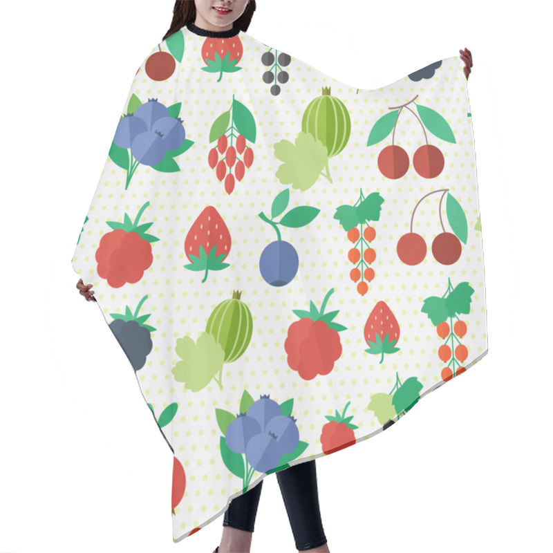 Personality  Seamless Pattern With Fruits And Berries. Vector Background Hair Cutting Cape