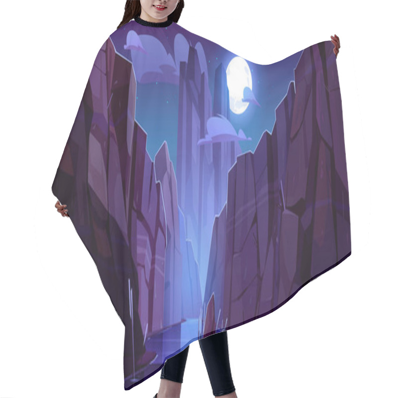 Personality  Mountain River In Canyon At Night Hair Cutting Cape