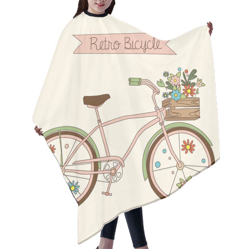 Personality  Retro Bicycle. Vector Illustration. Hair Cutting Cape