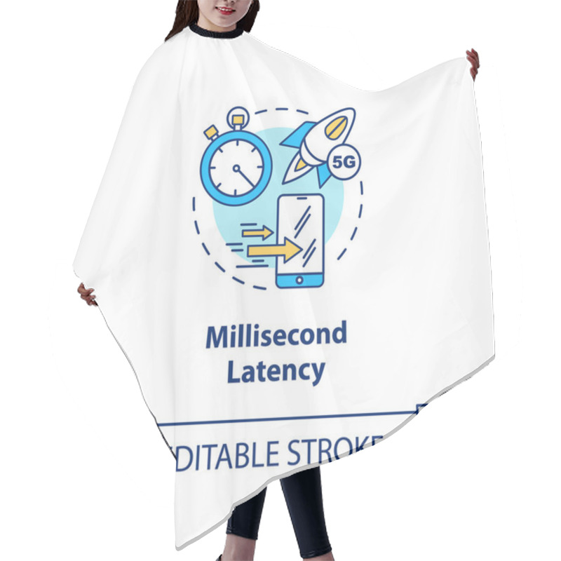 Personality  Millisecond Latency Concept Icon. 5G Technologies Idea Thin Line Hair Cutting Cape