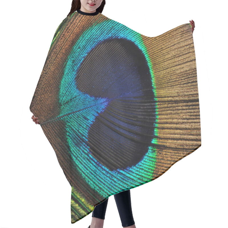 Personality  Peacock Feather Hair Cutting Cape