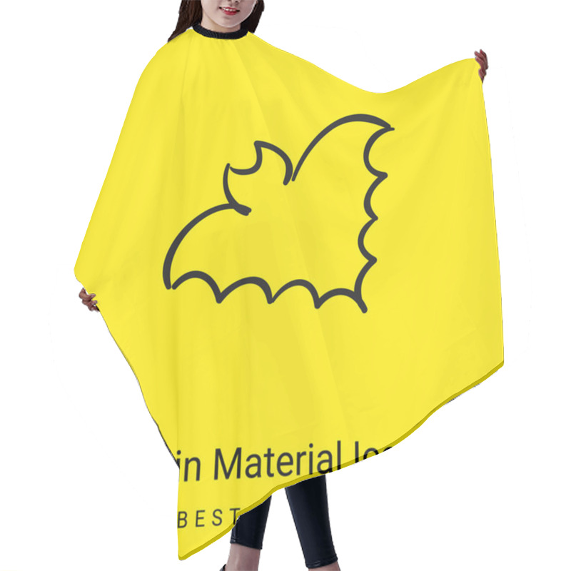 Personality  Bat Outline Minimal Bright Yellow Material Icon Hair Cutting Cape