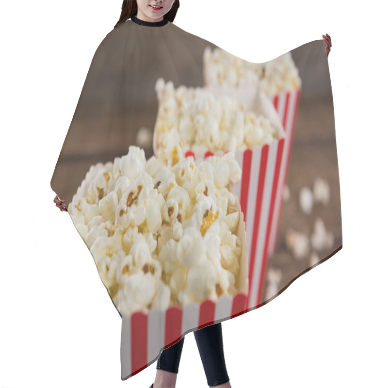 Personality  Popcorn Arranged In A Row With 4th July Theme Hair Cutting Cape