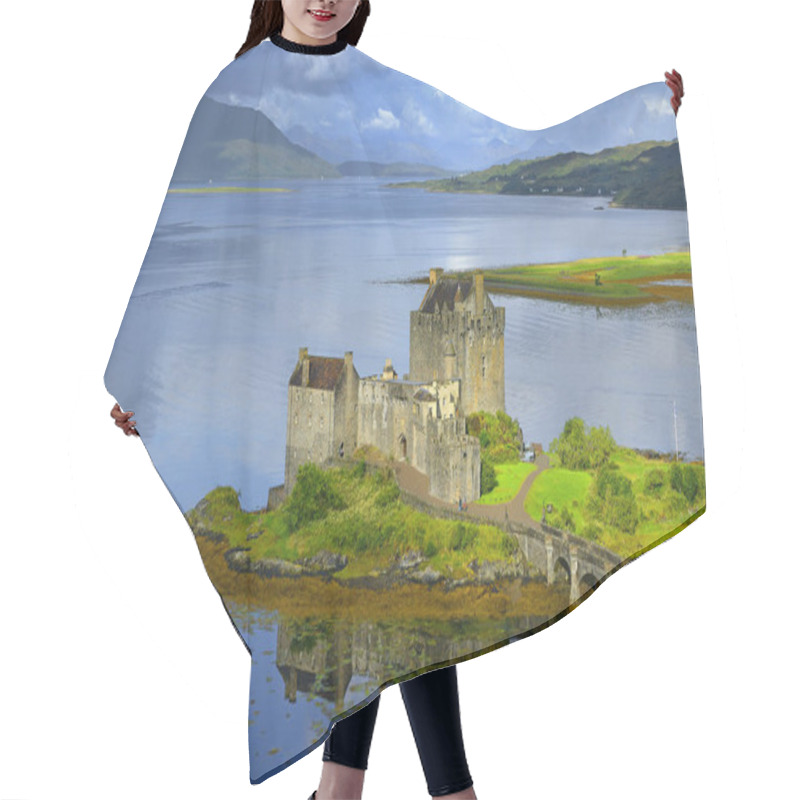 Personality  Eilean Donan Castle of Scotland, UK - Allegedly the most photographed castle in the world hair cutting cape