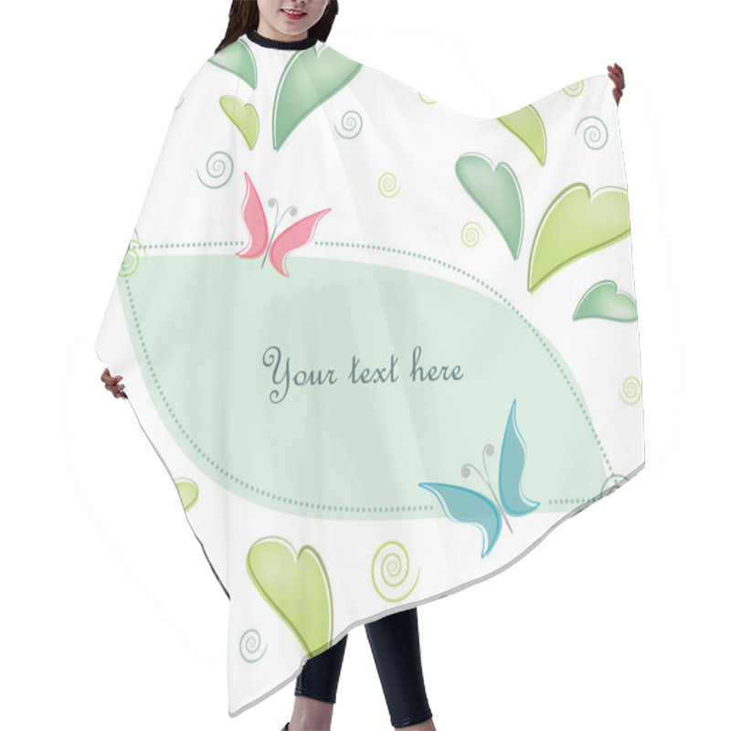 Personality  Postcard Butterflies And Hearts, Vector Illustration Hair Cutting Cape