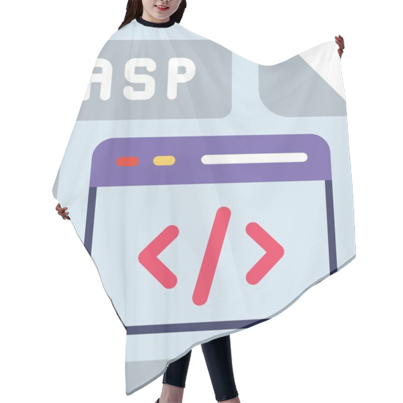 Personality  ASP Flat Vector Icon Design Hair Cutting Cape