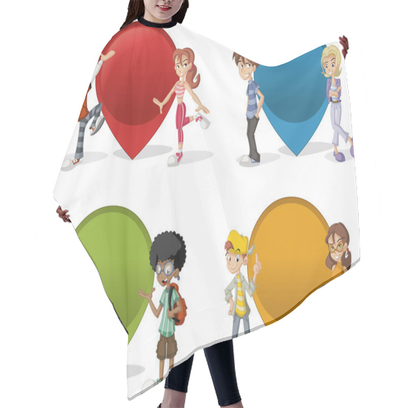 Personality  Cartoon Teenagers Hair Cutting Cape