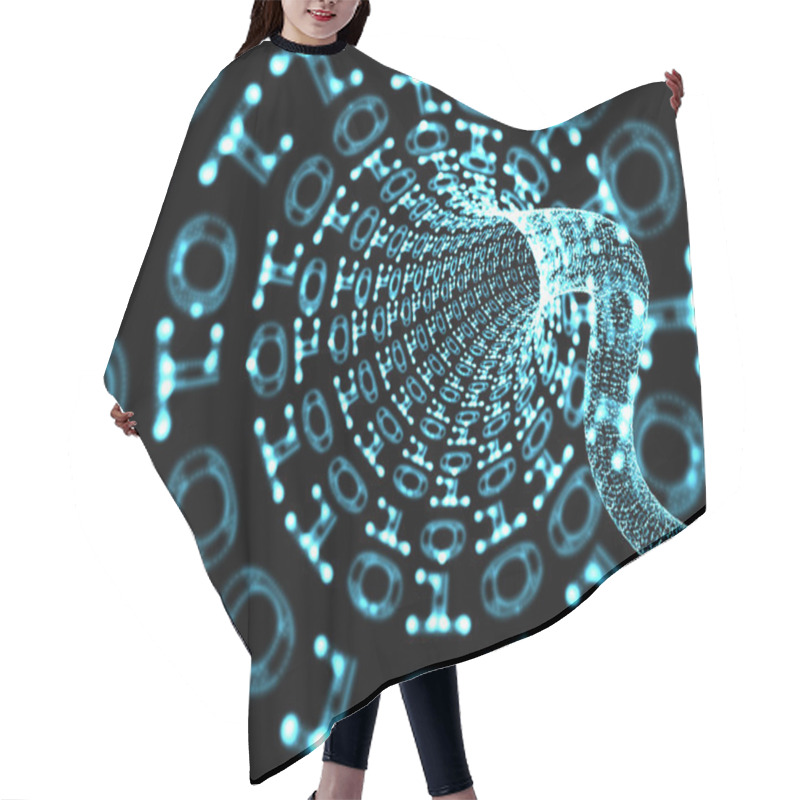 Personality  Blue Binary Tunnel Hair Cutting Cape