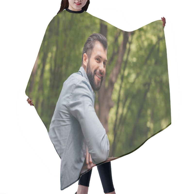 Personality  Man Standing On Wooden Bridge Hair Cutting Cape