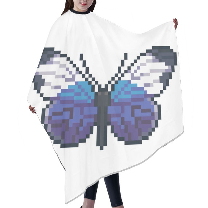 Personality  Pixel Art Vector Sapho Longwing Butterfy Isolated On White Background. Hair Cutting Cape