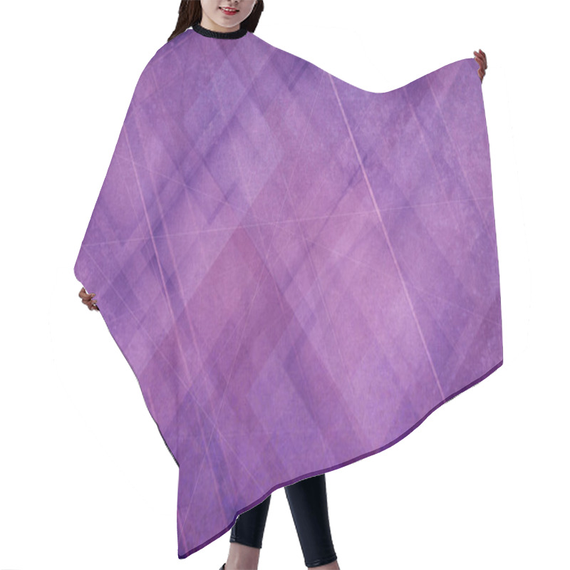 Personality  Abstract Purple And Pink Background With Pattern Of White Diamond And Triangle Shapes With Random Lines And Scratch Mark Grunge Texture Hair Cutting Cape