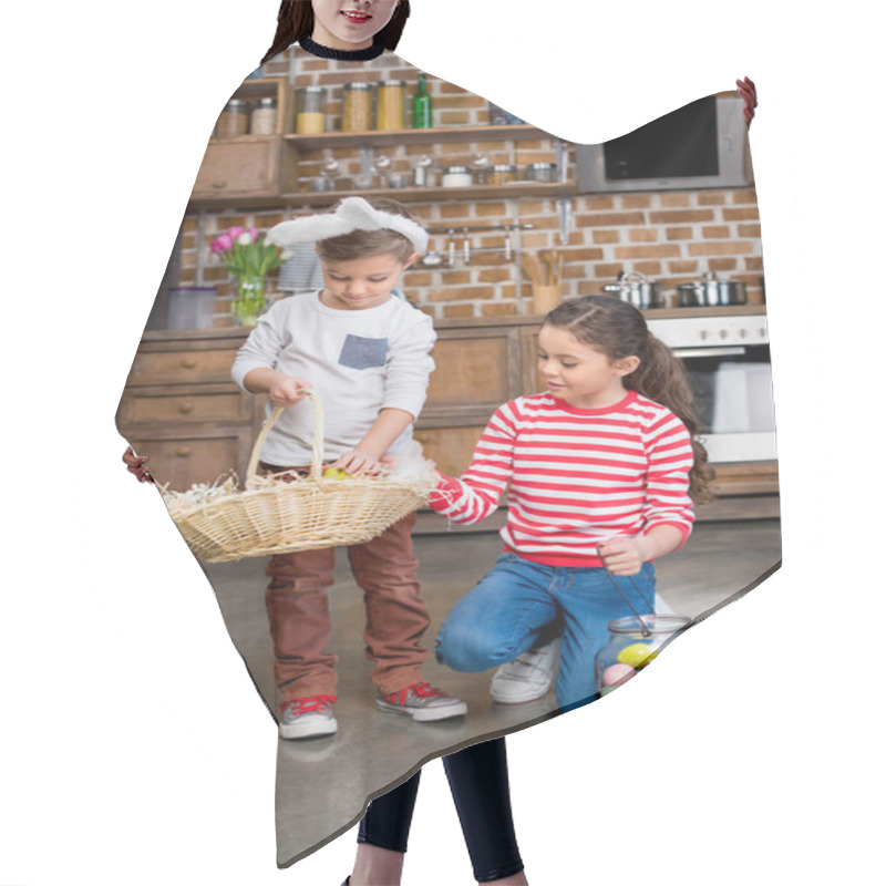 Personality  Kids Holding Easter Eggs Hair Cutting Cape