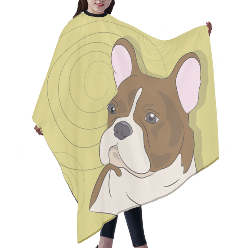 Personality  Portrait Of A French Bulldog, Dog, On A Background, Vector Hair Cutting Cape