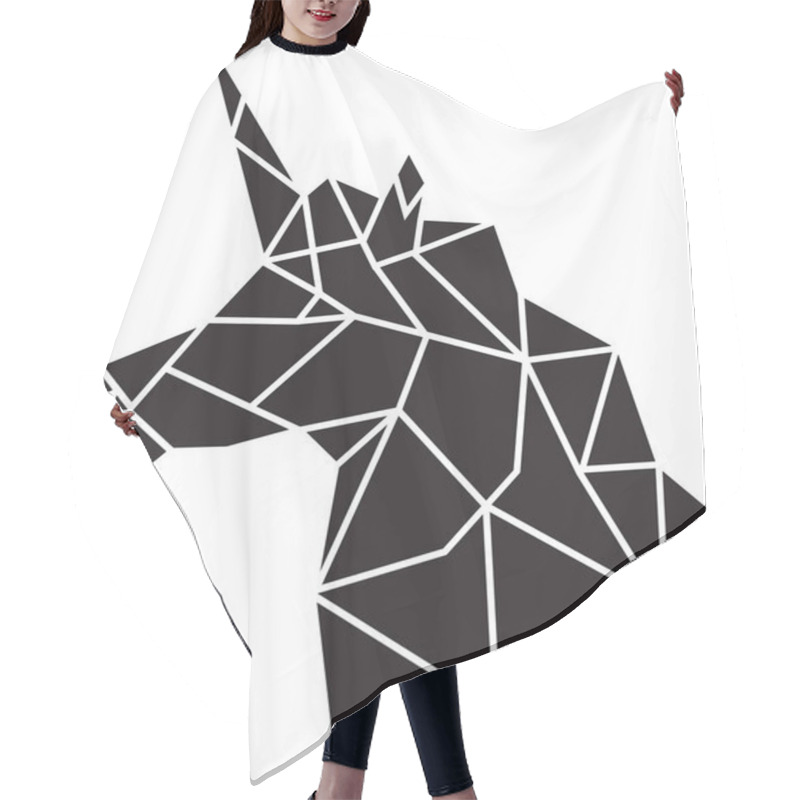 Personality  Vector Abstract Polygonal Geometric Unicorn Hair Cutting Cape